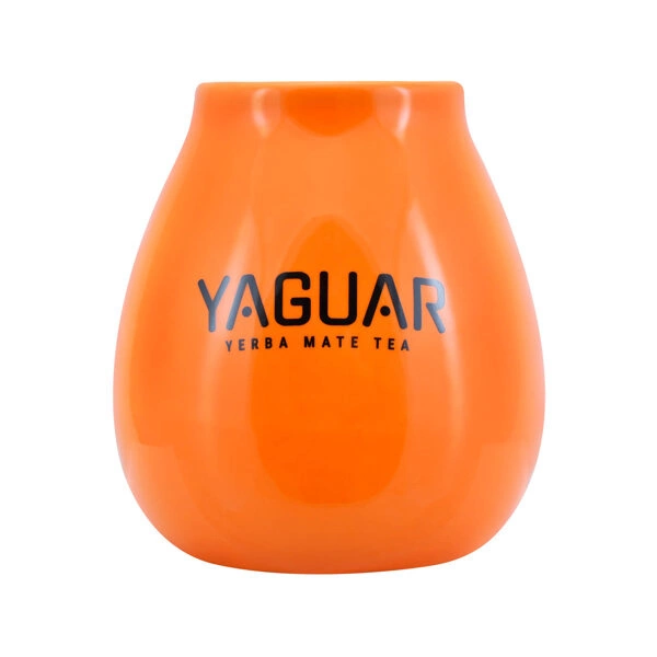 Tykwa Ceramiczna pomarańczowa z logo Yaguar - 350 ml