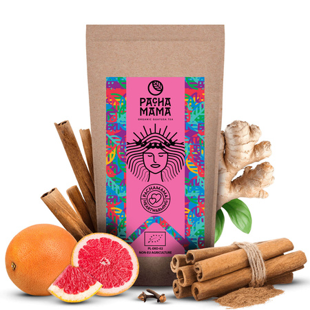 Zestaw Guayusa Pachamama Heartwarming 100g akcesoria