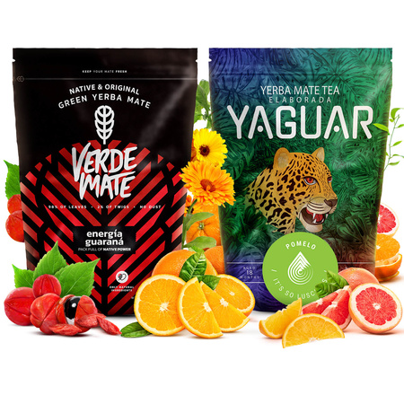 Zestaw Yerba Mate: Verde Mate + Yaguar 2x500g 1kg