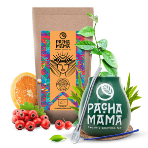 Zestaw Guayusa Pachamama Citrus 100g akcesoria