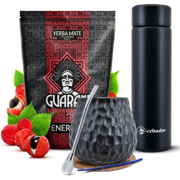 Yerba Mate Kit Mas Energia Guarana & matero Peru /Zestaw Yerba