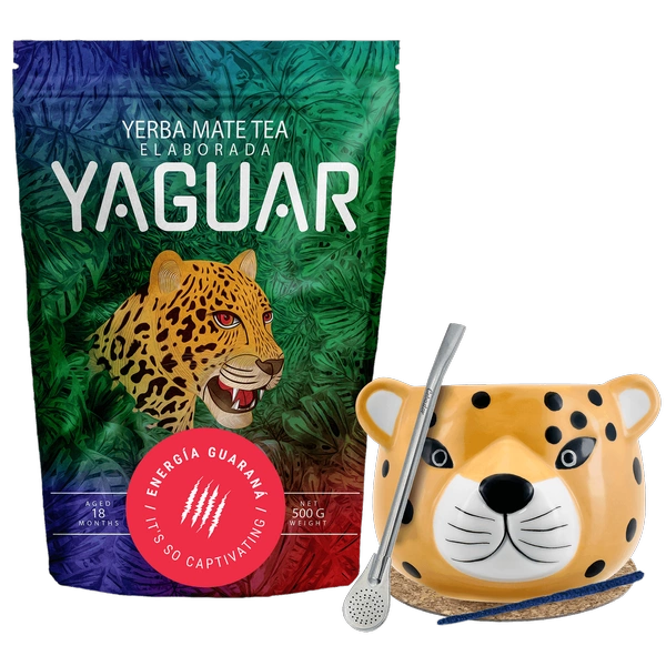 Zestaw Yerba Mate Yaguar Energia Tykwa Gatito 500g