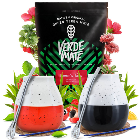 Zestaw Yerba Mate dla Pary Verde Mate 400g 0,4kg 2x Matero + 2x Bombilla