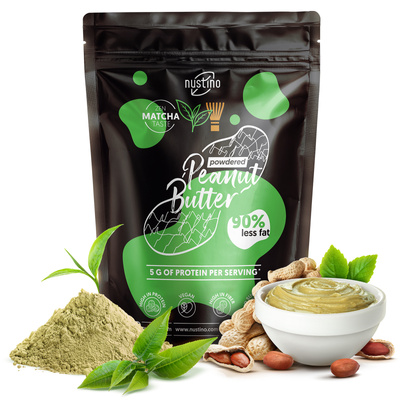 Nustino – Masło Orzechowe w Proszku – Matcha (bez dodatku cukru) 400 g