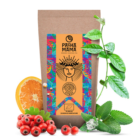 Zestaw Guayusa Pachamama Citrus 100g akcesoria